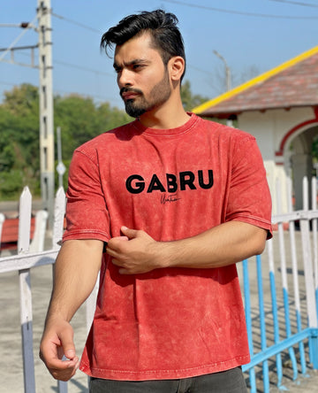 Gabru Orange Stonewashed T-shirt