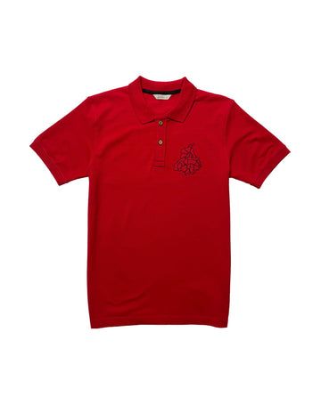 Punjab Dist. Map Embroidery Red Polo T-shirt