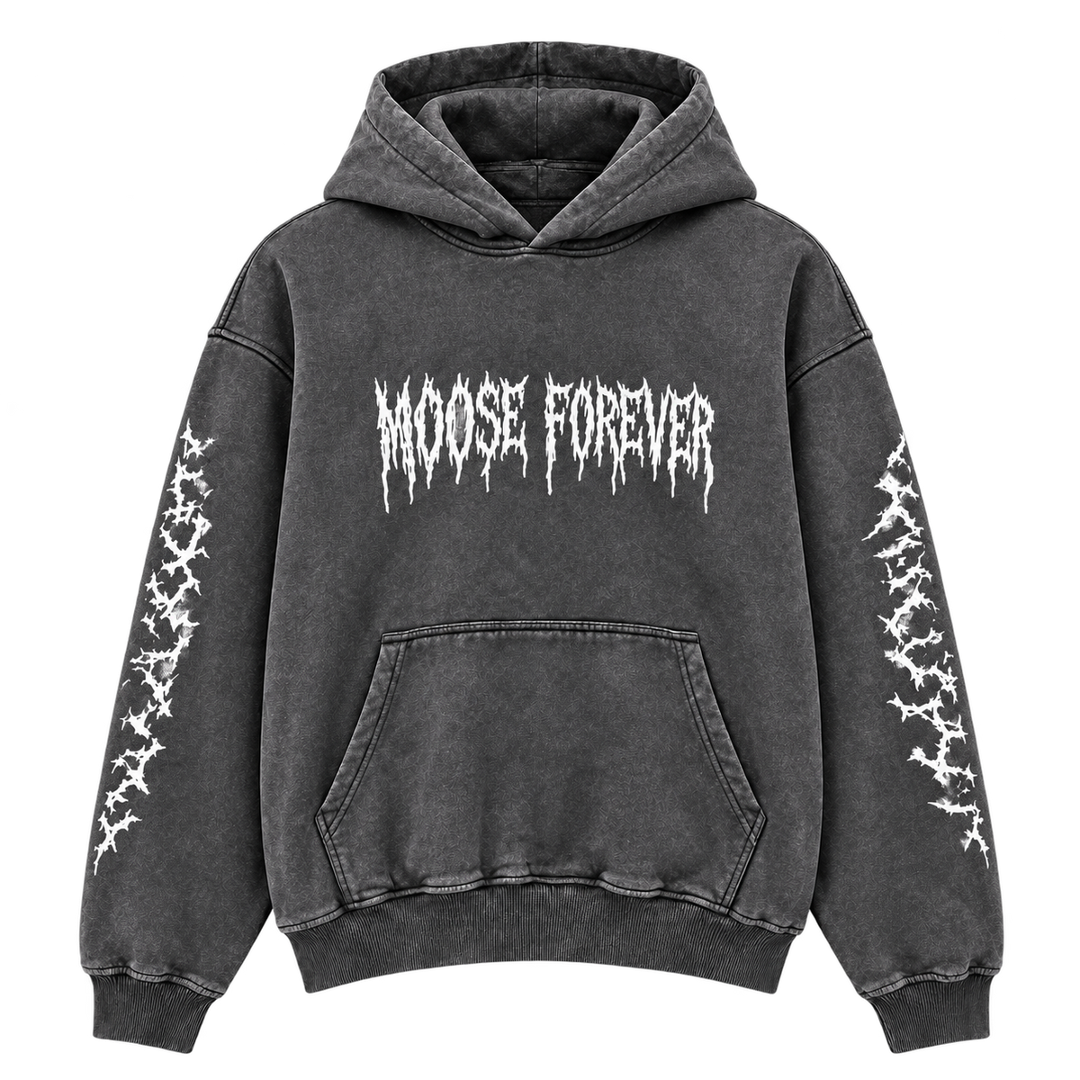 Moose Forever "Signed To God" black Vintage Wash Hoodie