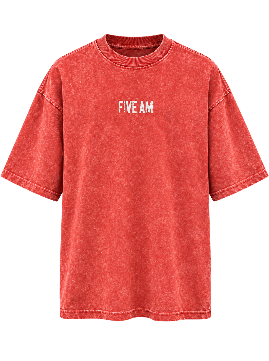 FIVE AM 87 Vintage Wash Boxy Oversized T-Shirt – Red