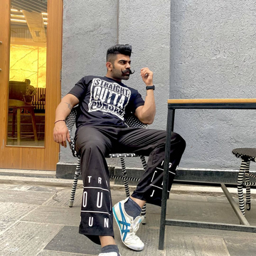 Straight Outta Punjab Black Lower