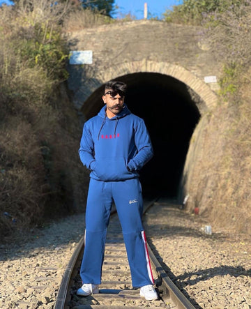 Blue Fleece Jogger For Men