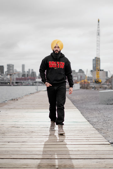 Brown Munde Black & Red Hoodie
