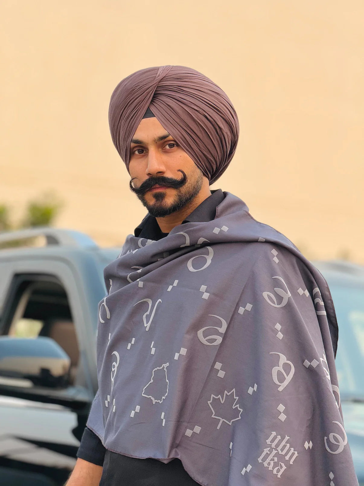 Maa Boli Designer ALL-WEATHER Stole ( Space Grey )
