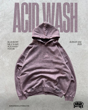 Blue Berry MilkShake Acid Wash Hoodie