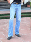 Blue light rugged jeans