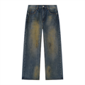 Men's Vintage Wash Wide Leg Denim Jeans