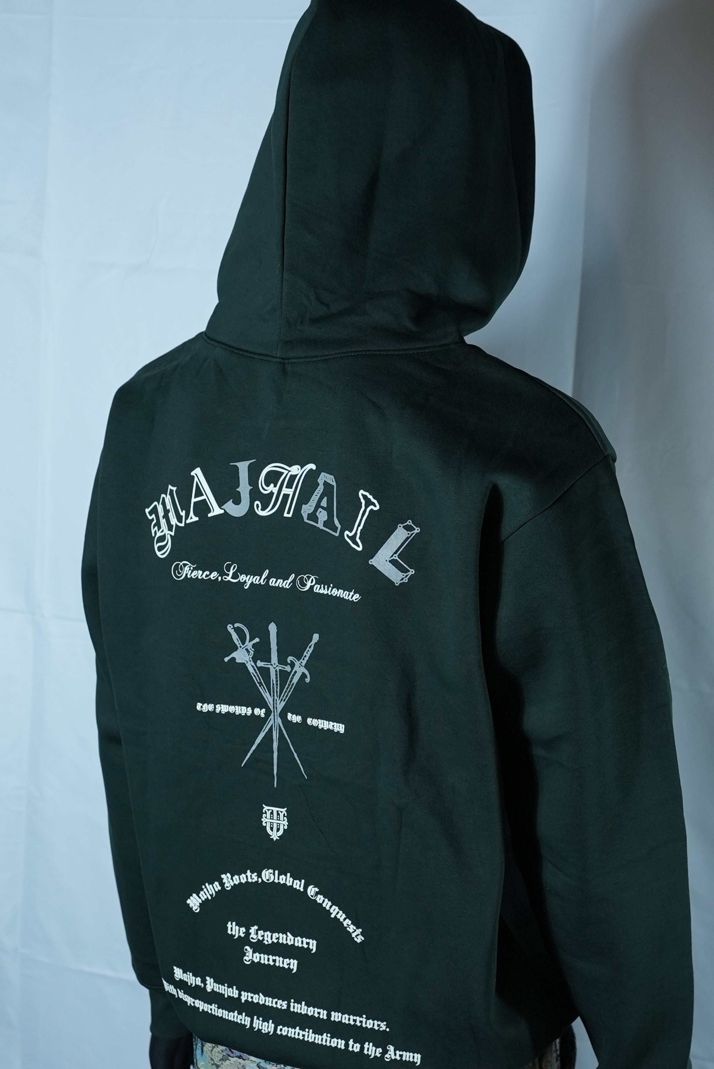 Majhail  Dark Green Hoodie
