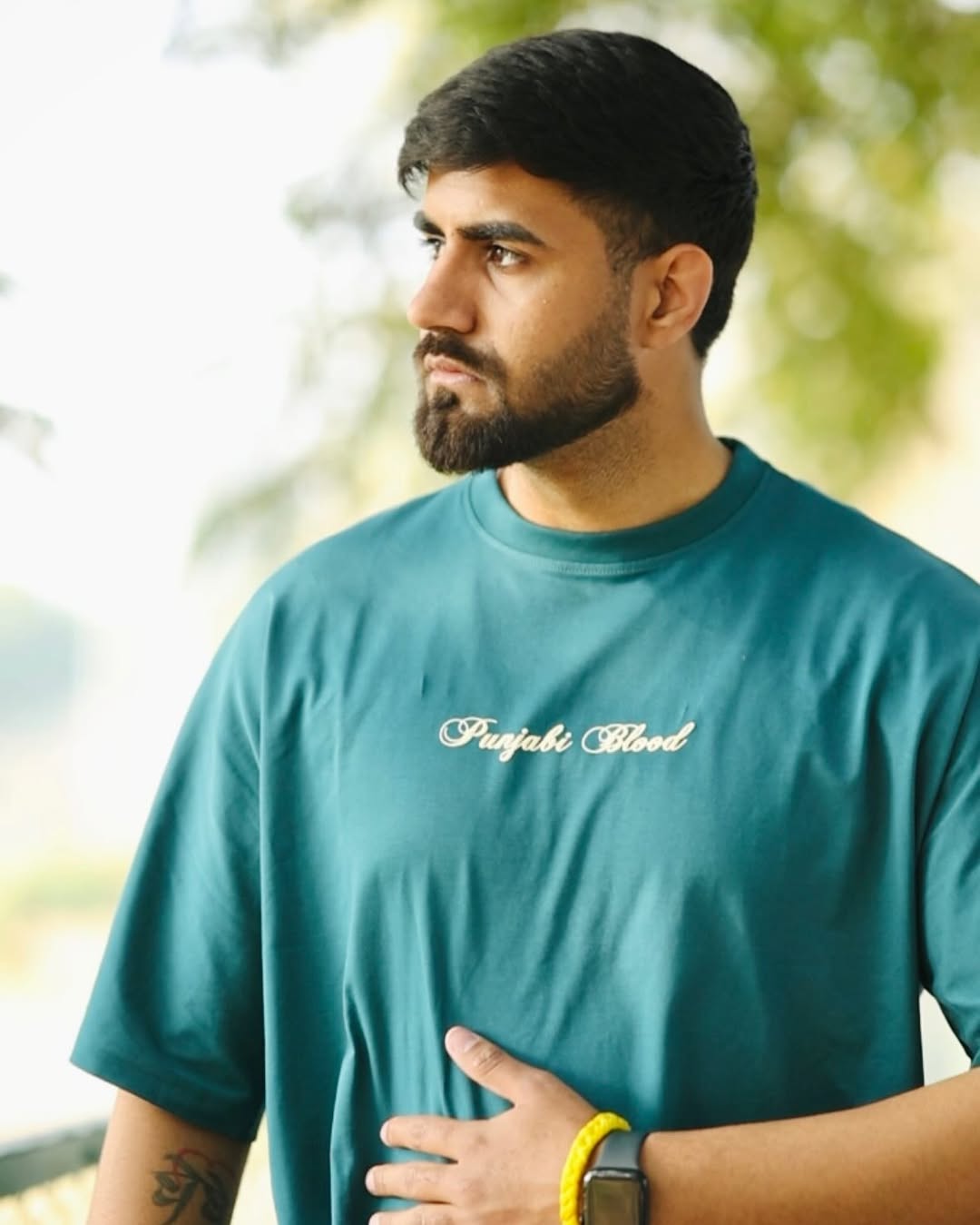 Punjabi Blood Teal Colour Tshirt