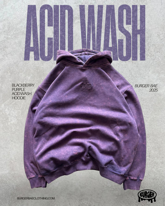 BlackBerry Purple Acid wash Hoodie