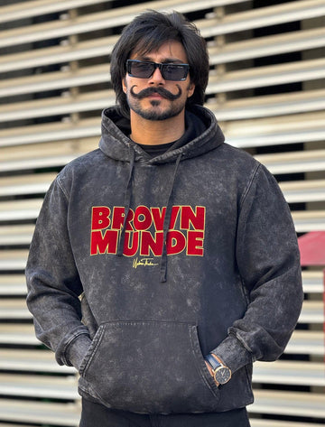 Brown Munde Stonewashed Hoodie