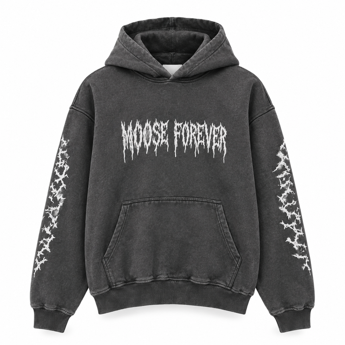 Moose Forever "Signed To God" black Vintage Wash Hoodie