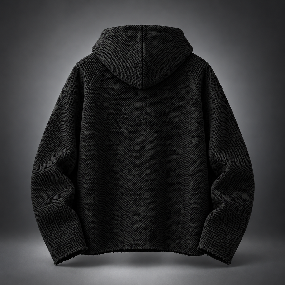 Raw Edge Textured Zip Hoodie Blue,Black,White