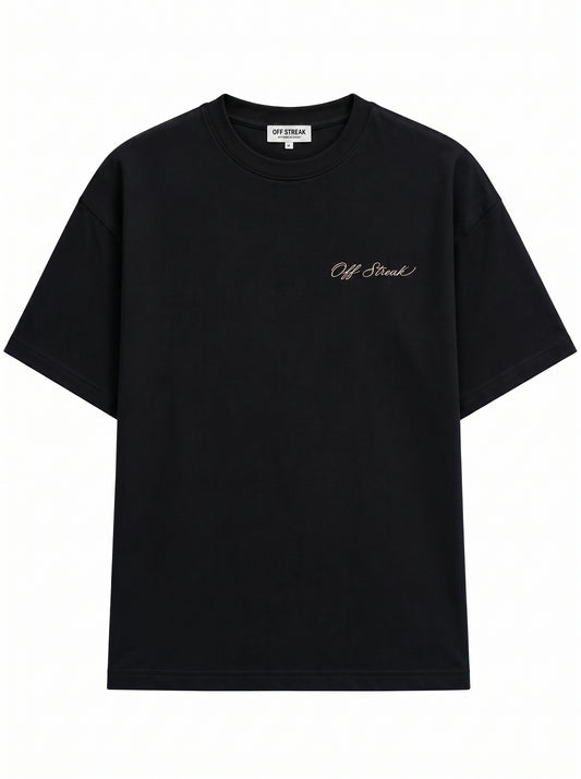 Bonsai & Swallow Oversized Boxy T-Shirt Black