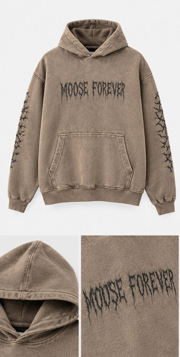 Moose Forever "Signed To God" Vintage Wash Hoodie