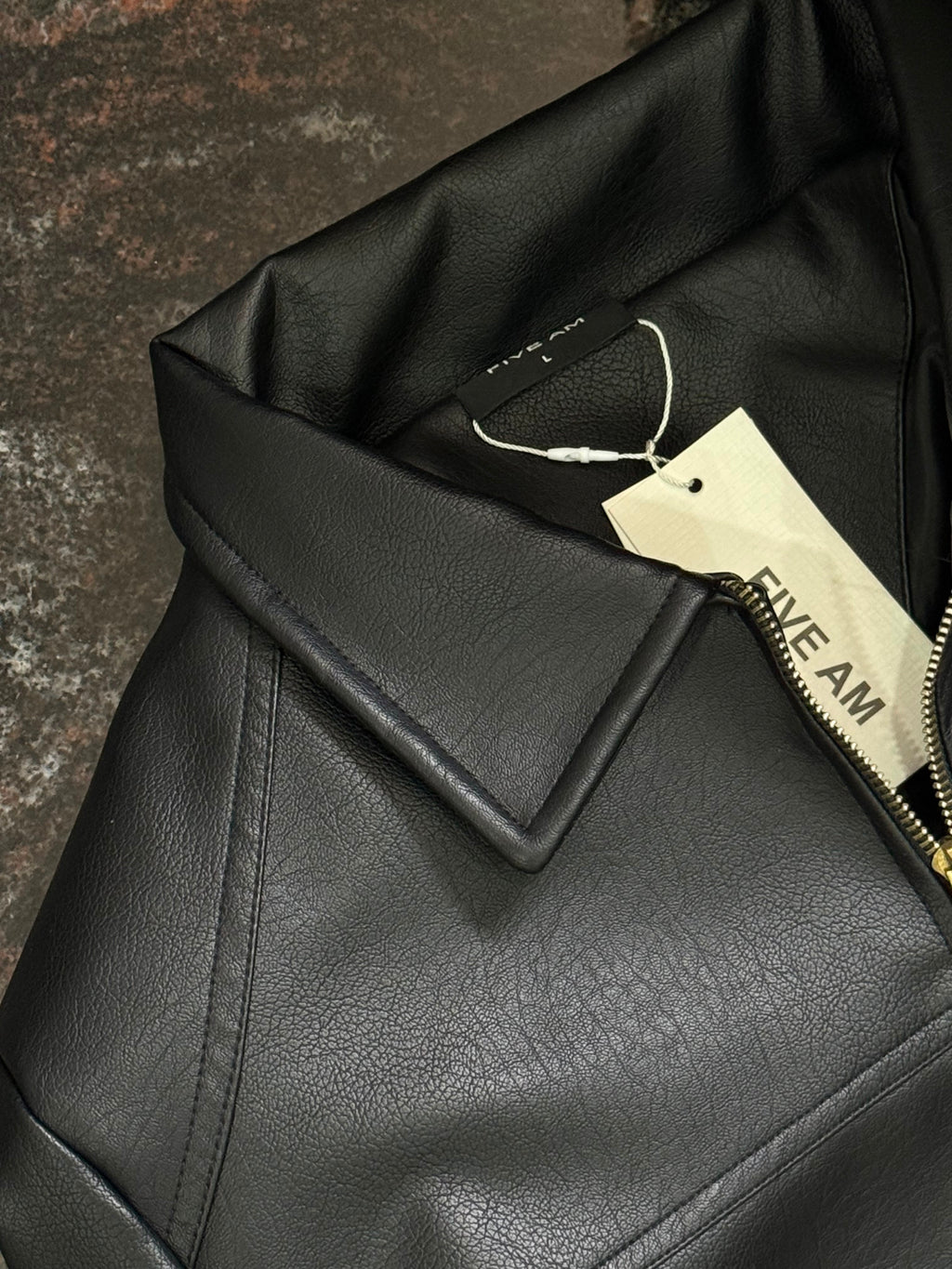 Black Faux Leather Bomber Jacket