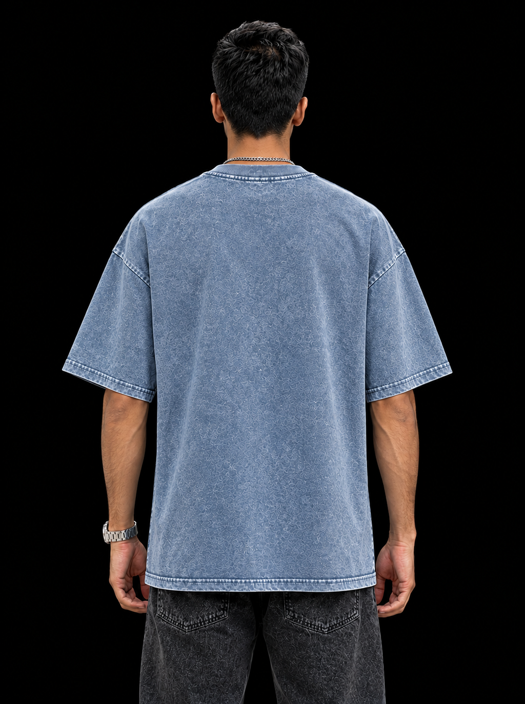 Majesty Bears Oversized Boxy T-Shirt – Washed Blue