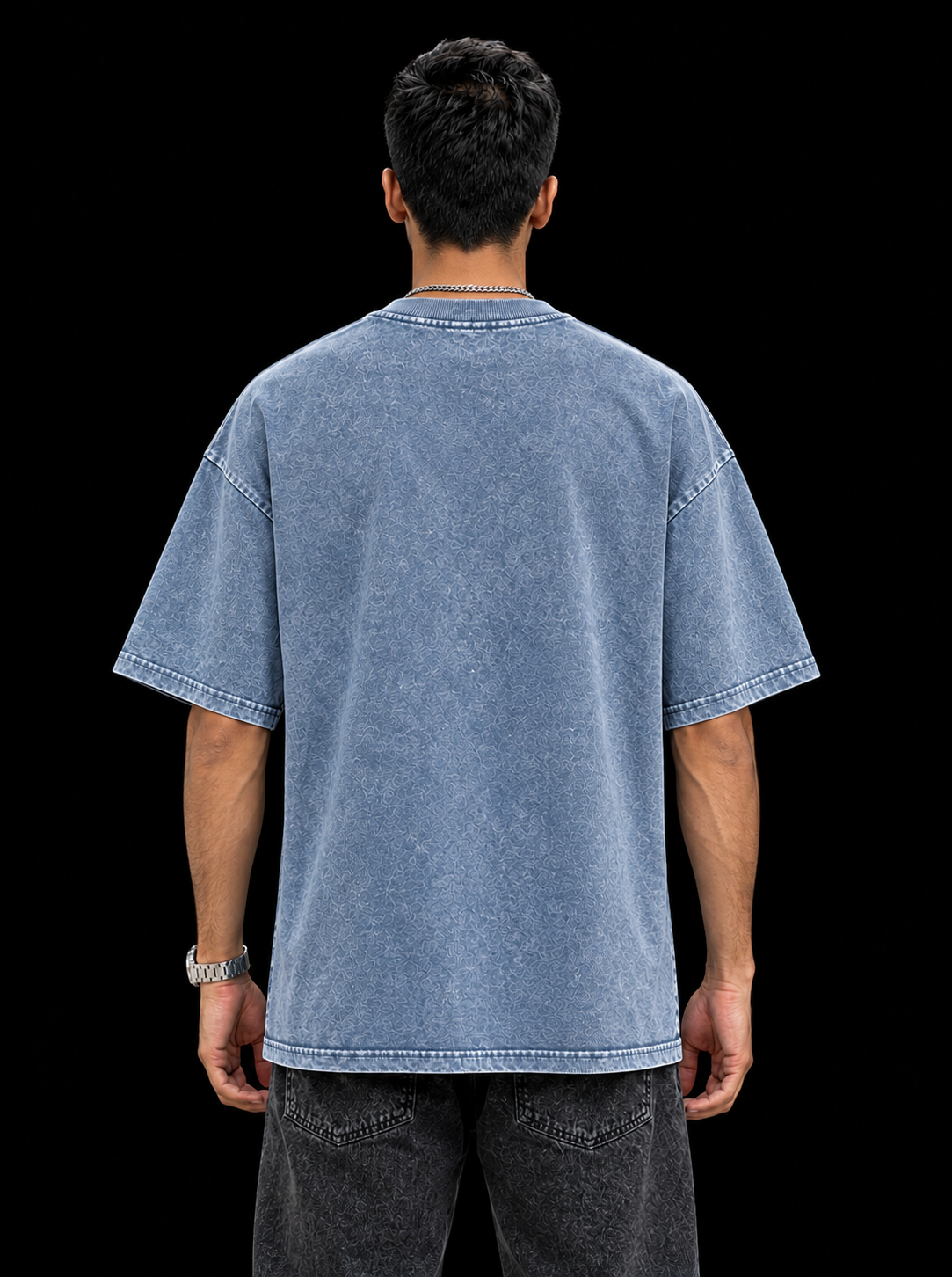Majesty Bears Oversized Boxy T-Shirt – Washed Blue