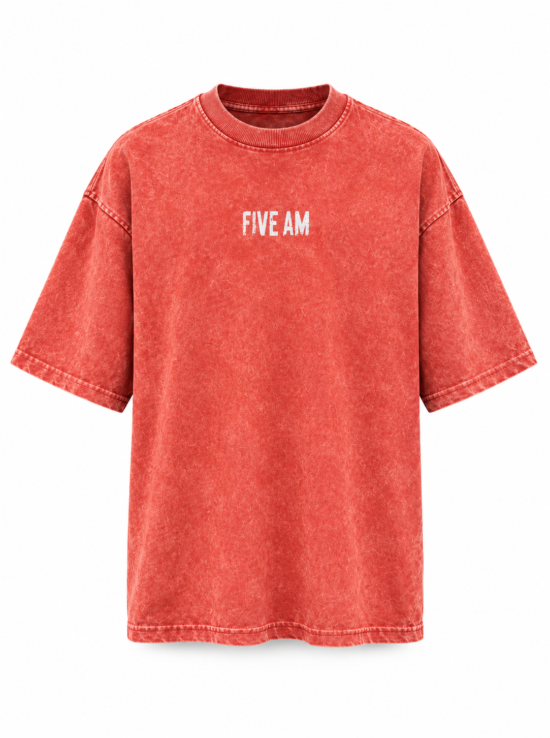 FIVE AM 87 Vintage Wash Boxy Oversized T-Shirt – Red