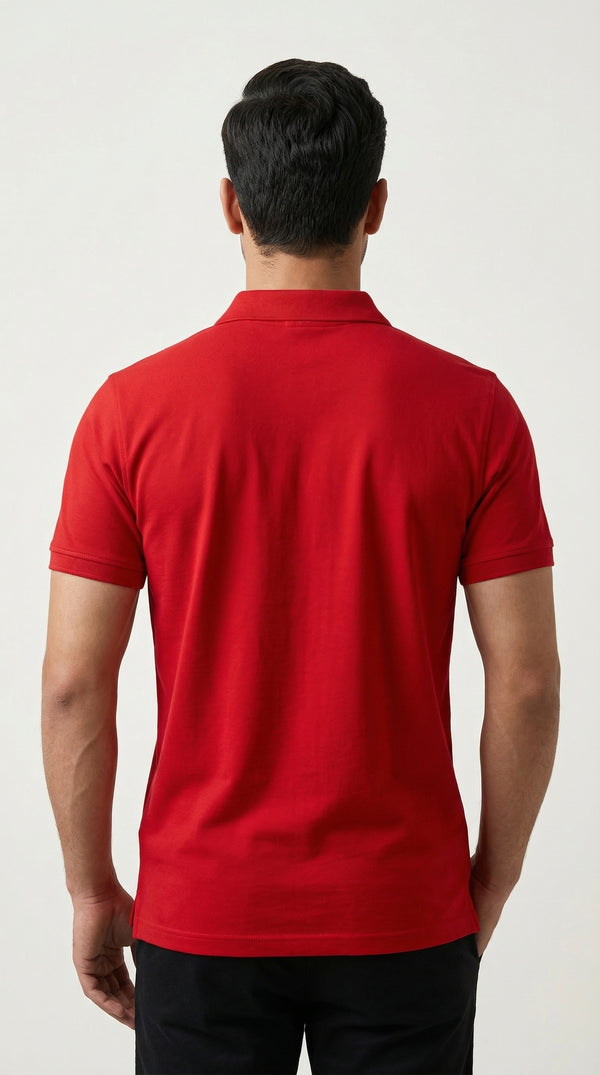 Punjab Dist. Map Embroidery Red Polo T-shirt