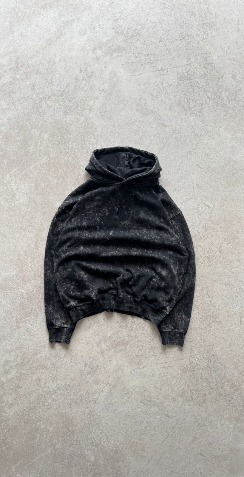 Faded Venta Black Acid wash Hoodie