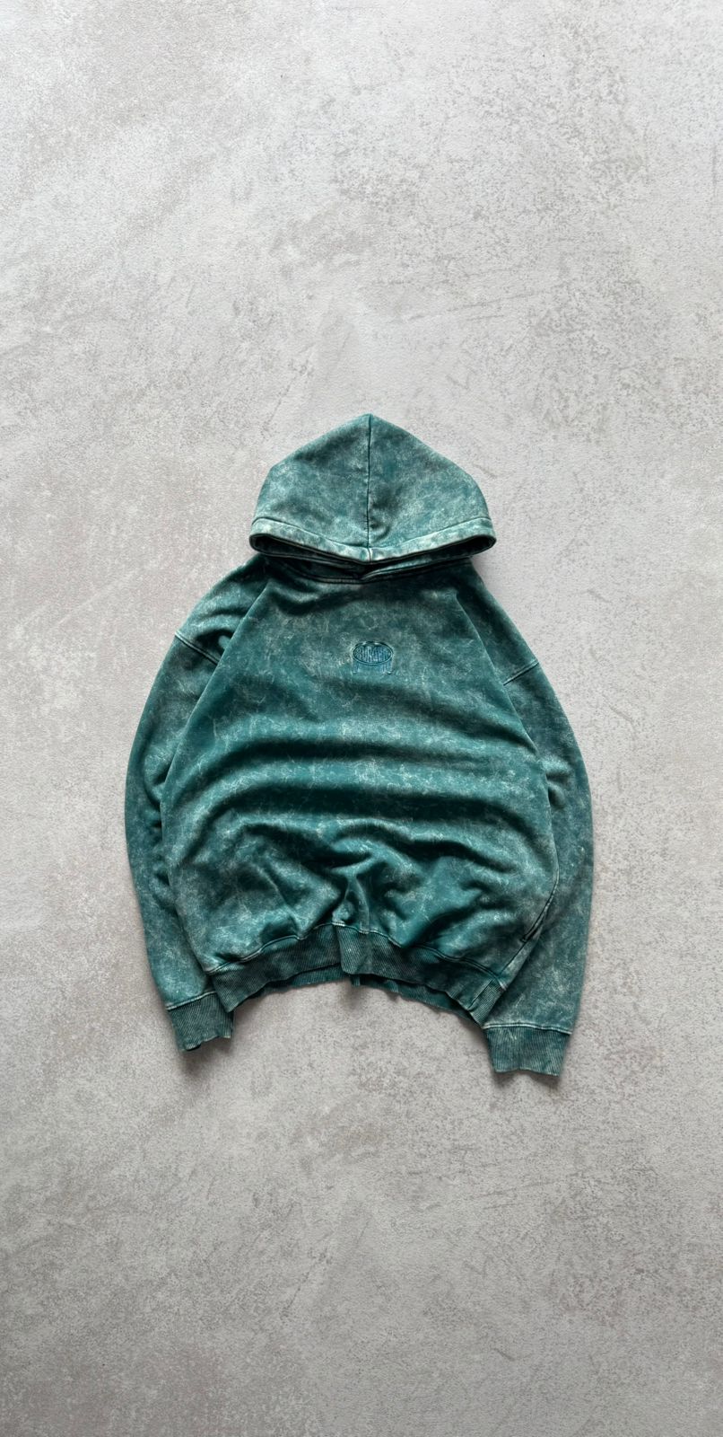 Green Ocean Acid Wash Hoodie