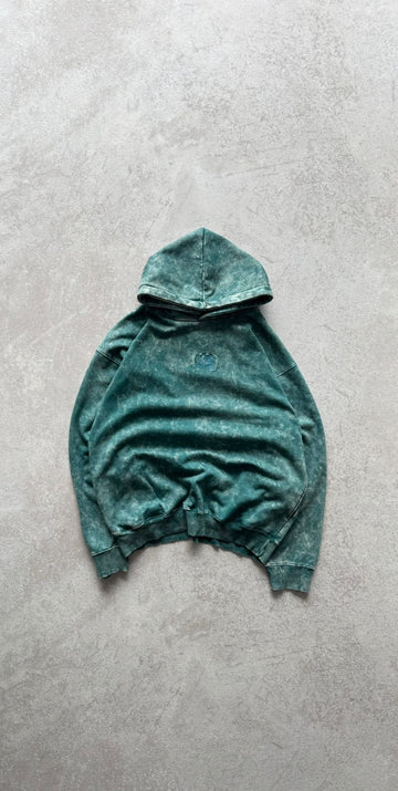 Green Ocean Acid Wash Hoodie