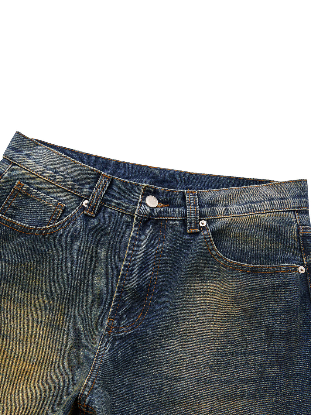 Men's Vintage Wash Wide Leg Denim Jeans