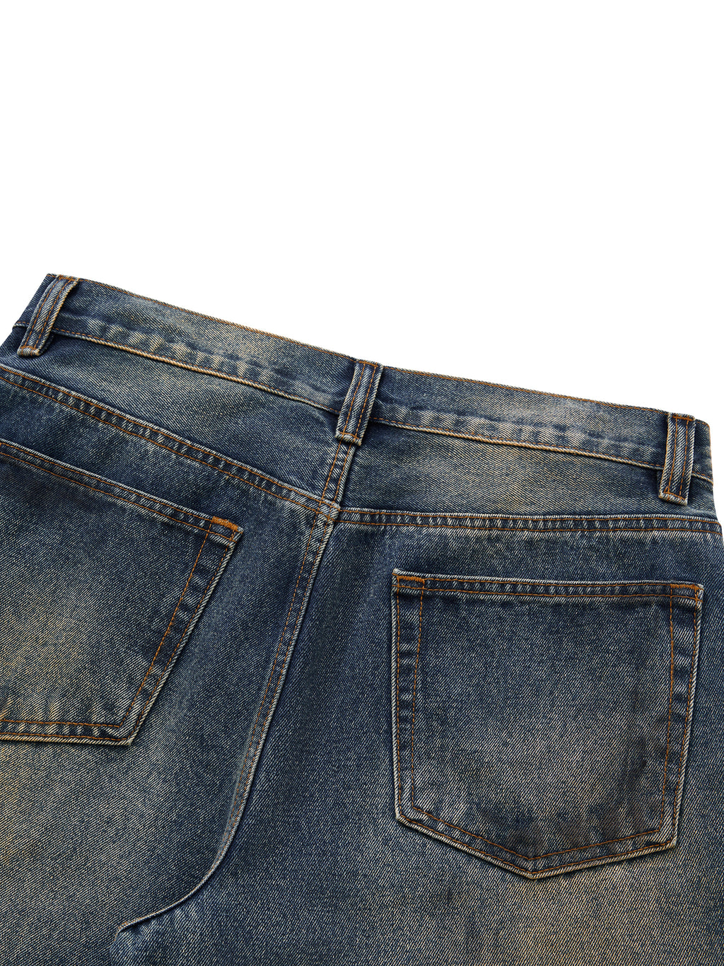 Men's Vintage Wash Wide Leg Denim Jeans