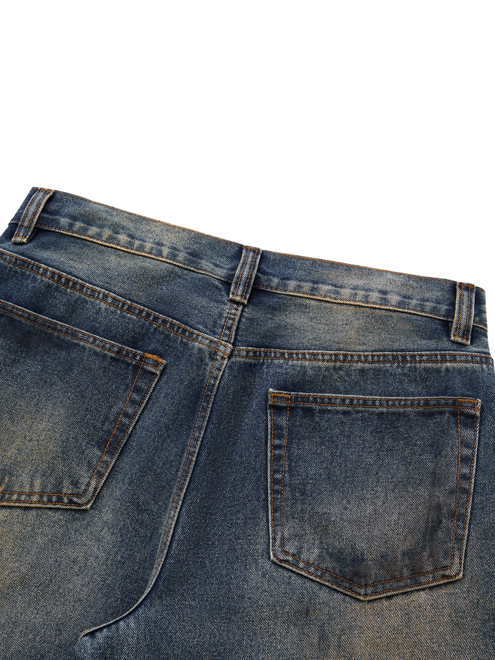 Men's Vintage Wash Wide Leg Denim Jeans