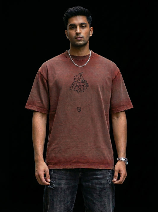 Falcon with Punjab Map Brown Tshirt
