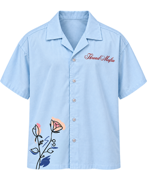 Thread Mafia Bow Down Camp Collar Shirt – Sky Blue — product-only view