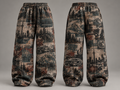 Front and back of OFFSTREAK Atlas jacquard wide-leg bottoms