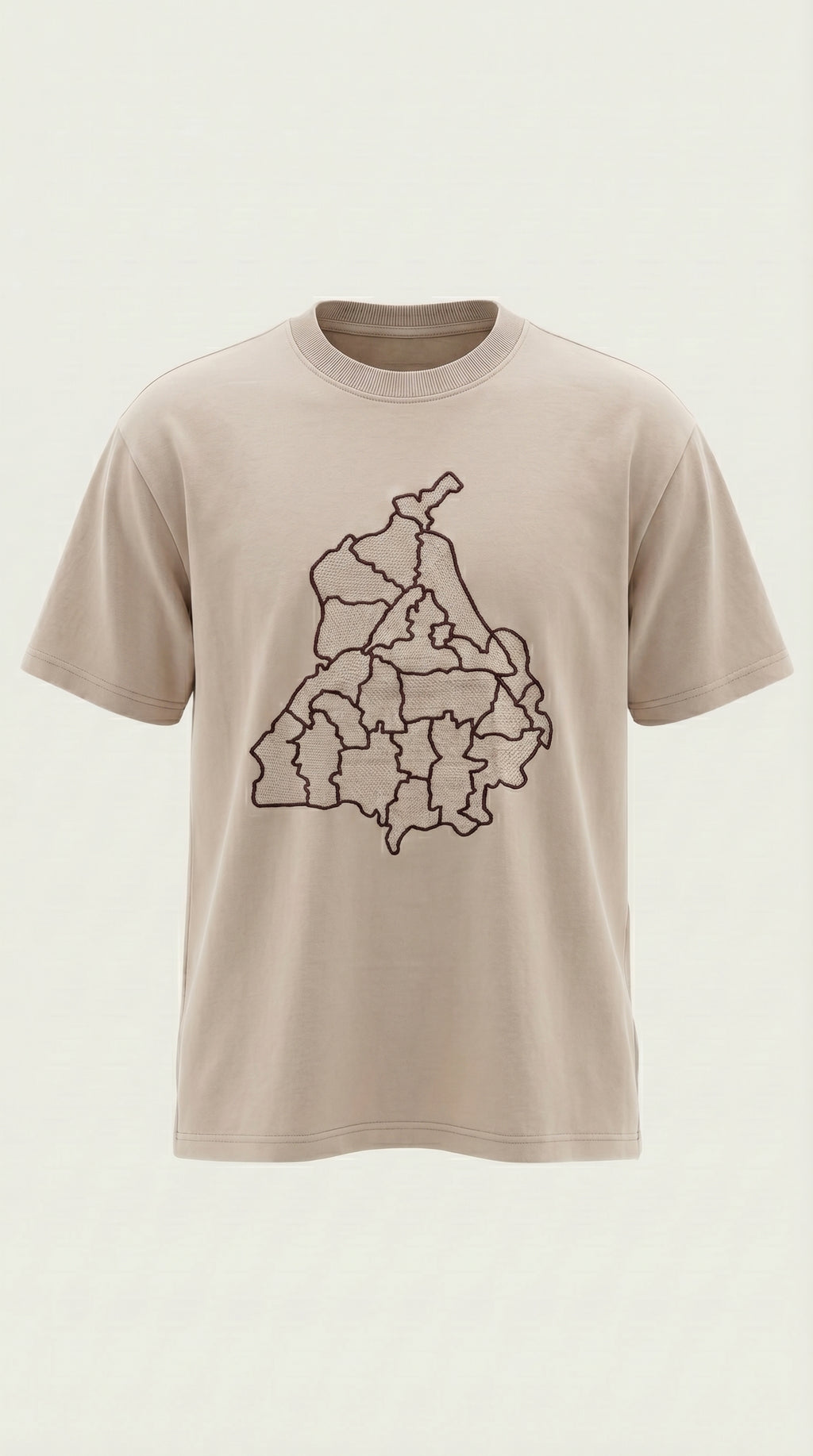 Punjab Map Tee  Embroidery