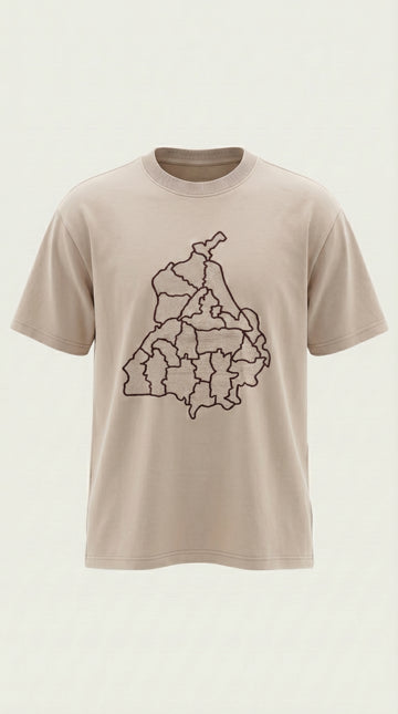 Punjab Map Tee  Embroidery