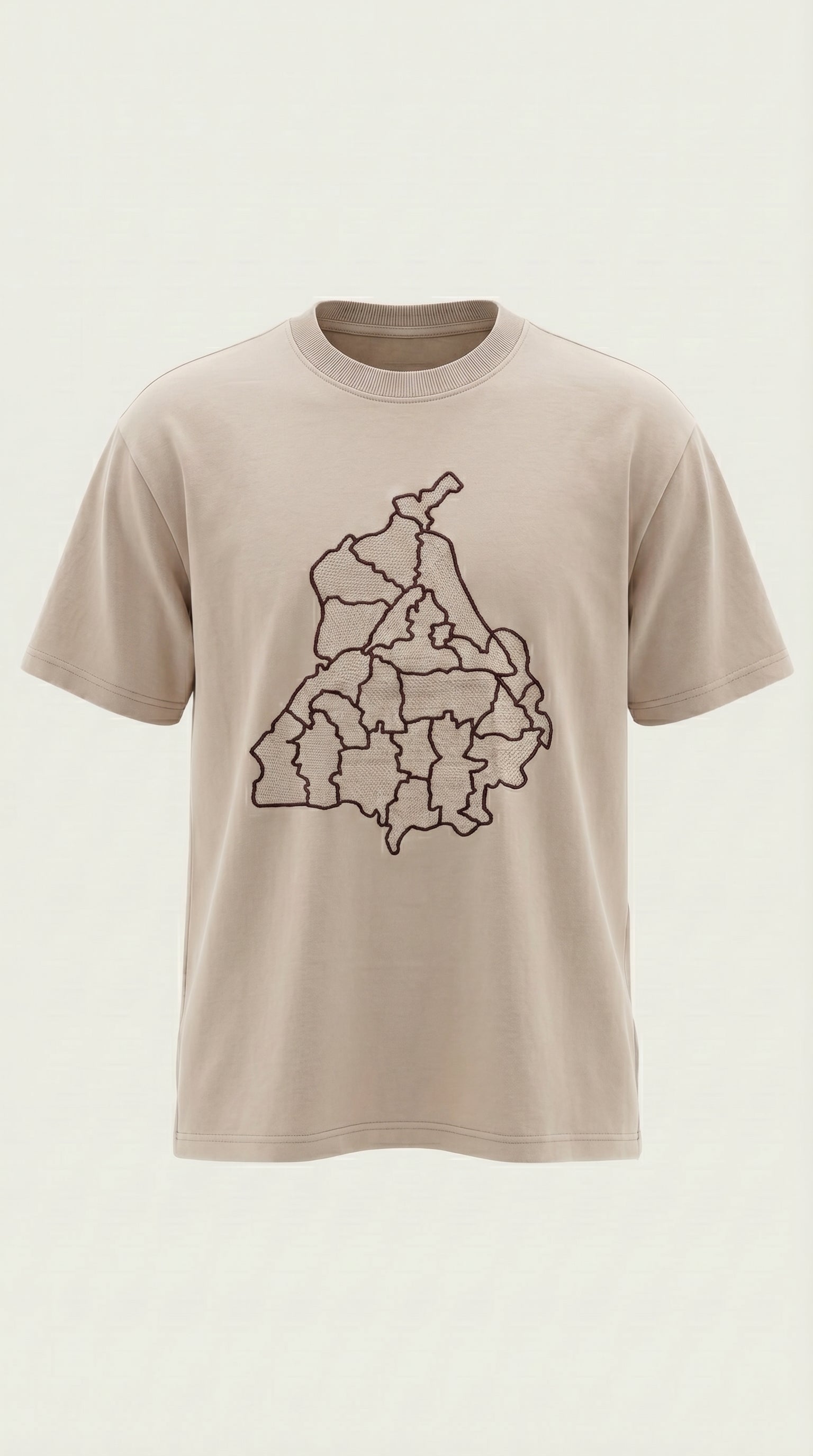 Punjab Map Tee  Embroidery