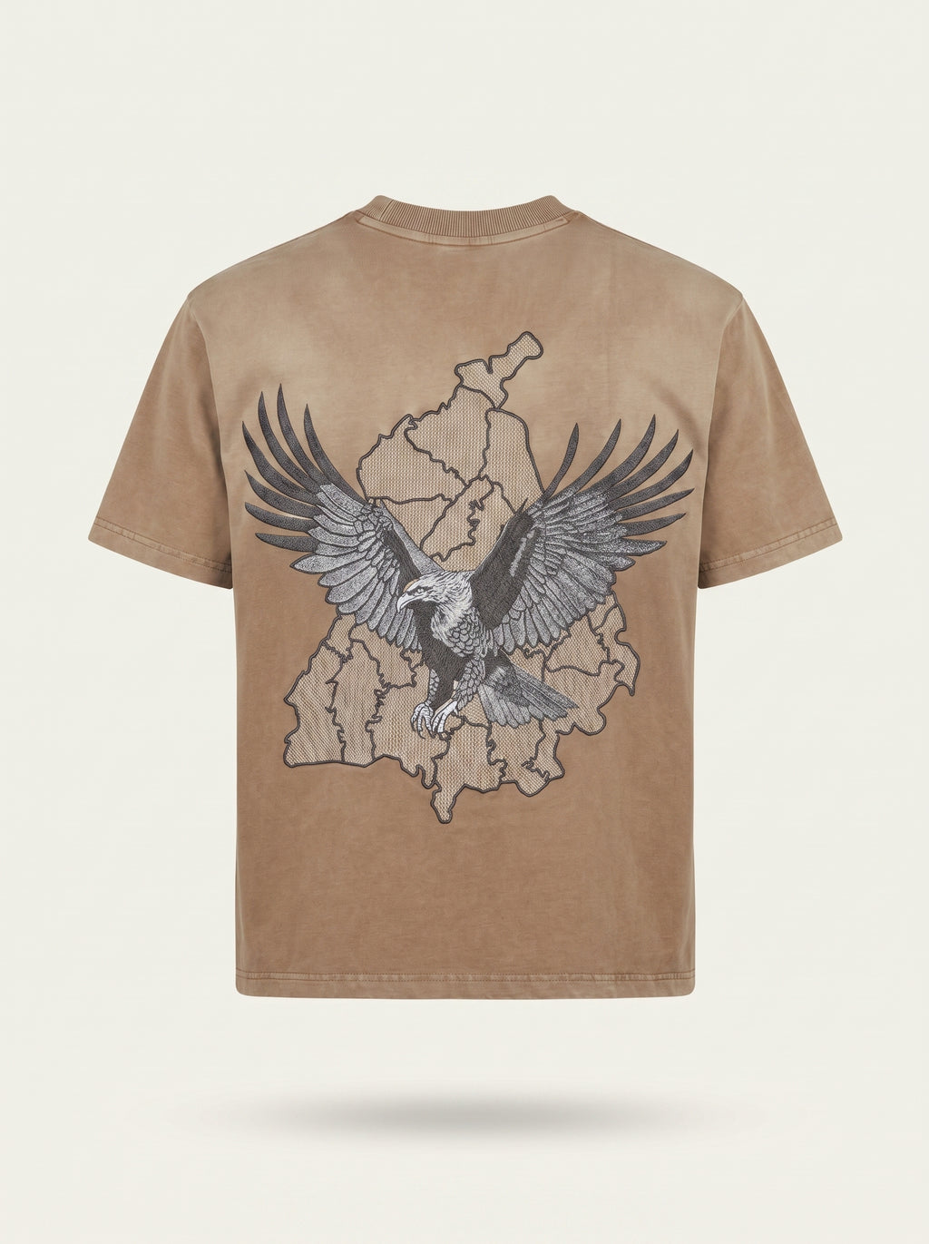 Falcon with Punjab Map Brown Tshirt