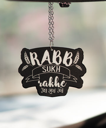 Rabh Sukh Rakhe Car Hanging