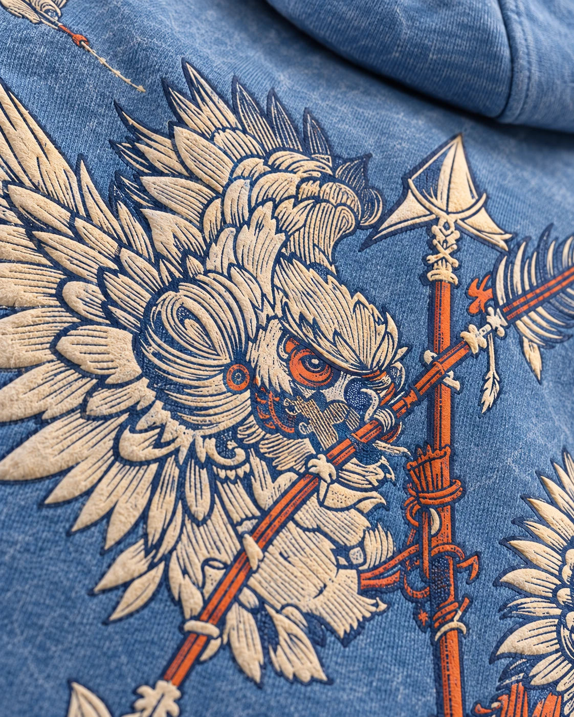 Close-up of hoodie graphic